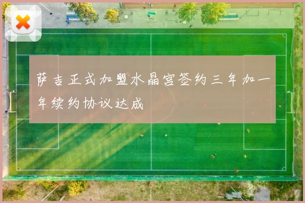 萨吉正式加盟水晶宫签约三年加一年续约协议达成